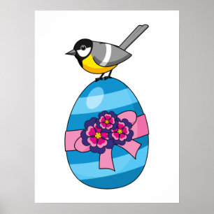 Poster Excelente de desenho animado com ovo de Páscoa