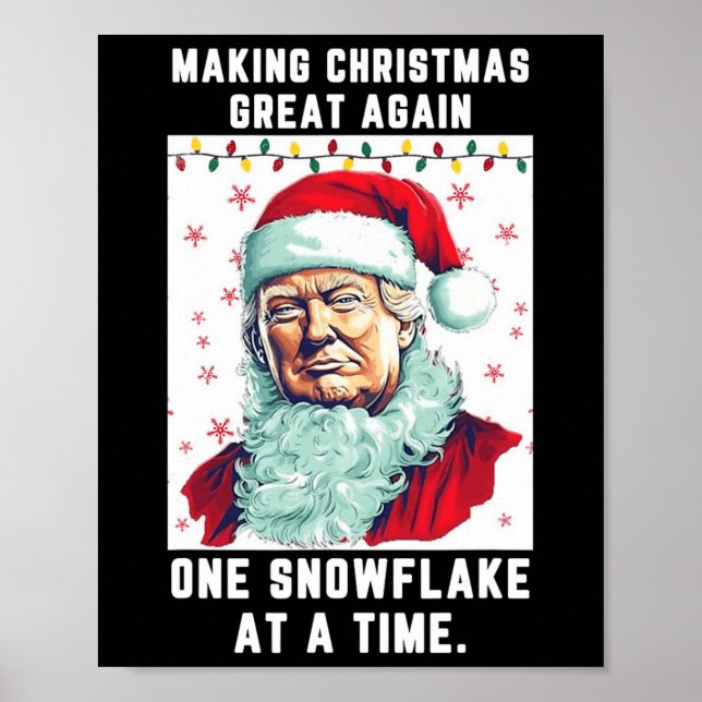 Poster Excelente De Natal Fazer Novamente Um Floco De Nev (Frente)