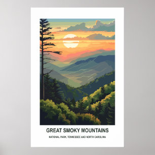 Poster Excelente Enfumaçado Mounts National Park Tennesse