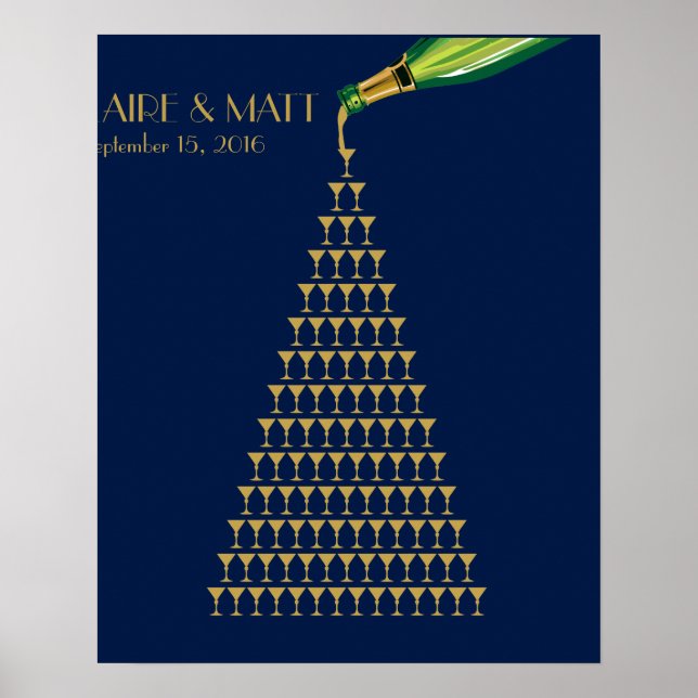 Poster Excelente Gatsby Art Deco livro de convidados (Frente)