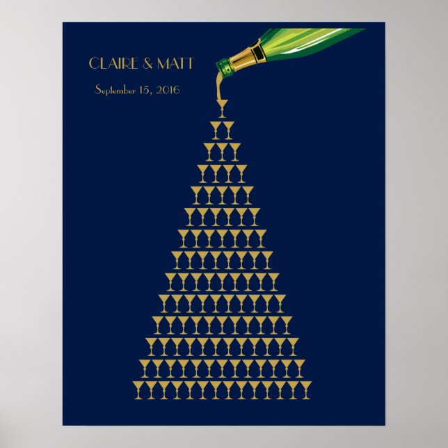 Pôster Excelente Gatsby Art Deco livro de convidados (Frente)