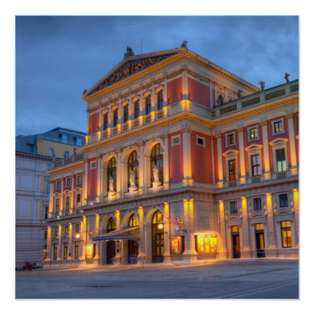 Pôster Excelente Hall of Wiener Musikverein, Viena, Áustr (Frente)