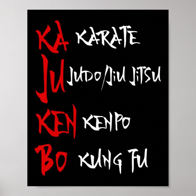 Poster Excelente Kajukenbo Lutando Karate Judo Kenpo Kung (Frente)