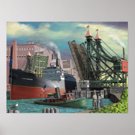 Poster Excelente Lagos Freighter Passando Por Buffalo Jac
