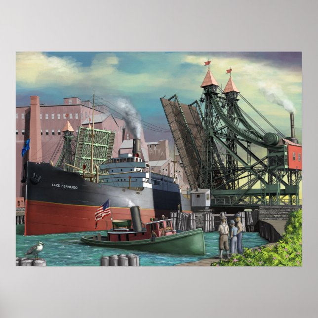 Poster Excelente Lagos Freighter Passando Por Buffalo Jac (Frente)