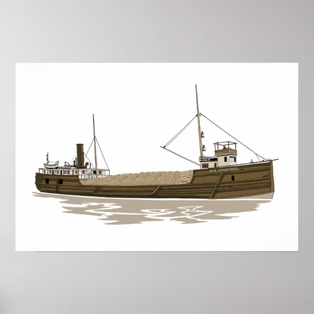 Poster Excelente Lake Freighter W.R. Stafford (Frente)