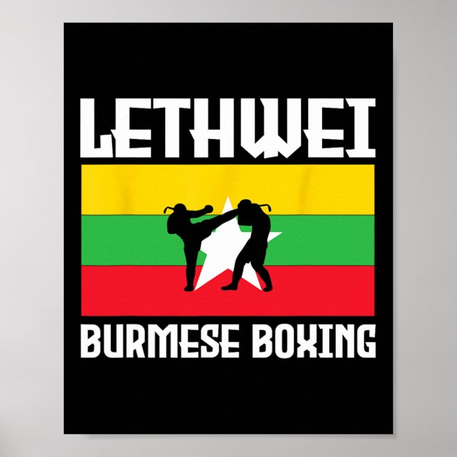 Poster Excelente Lethwei Burmese Boxing Outfit Kick Mma K (Frente)