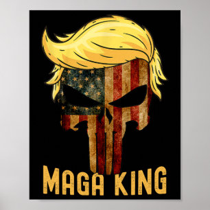 Poster Excelente Maga King Shirt Donald Trump Skull