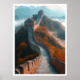 Poster Excelente muro da China belo lugar turístico