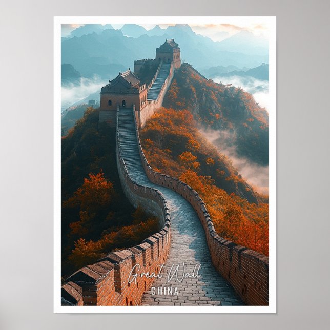 Poster Excelente muro da China belo lugar turístico (Frente)