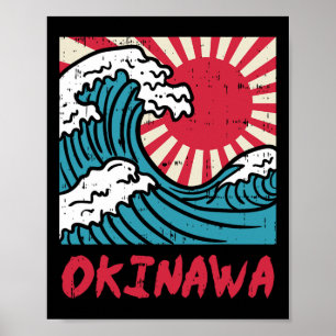 Poster Excelente Okinawa Wave Kanigawa Japão Marcial