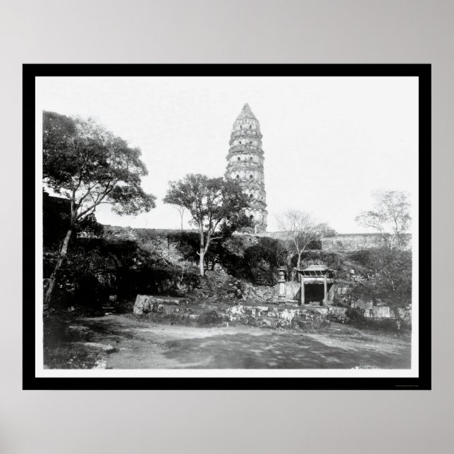 Poster Excelente Pagoda em Soochow, China 1898 (Frente)