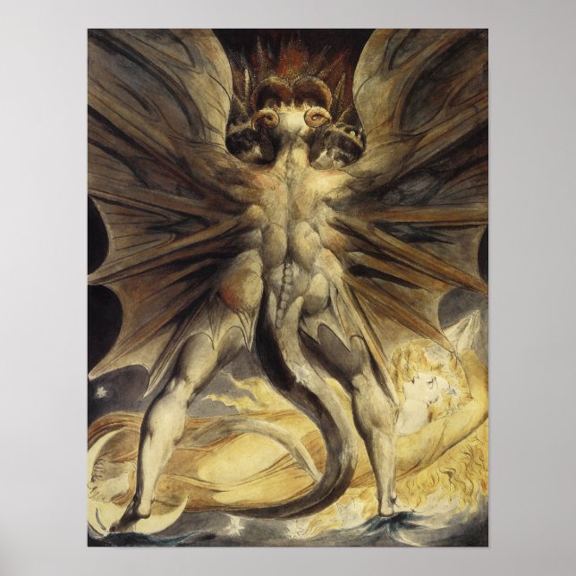 Poster Excelente Red Dragon por William Blake (Frente)