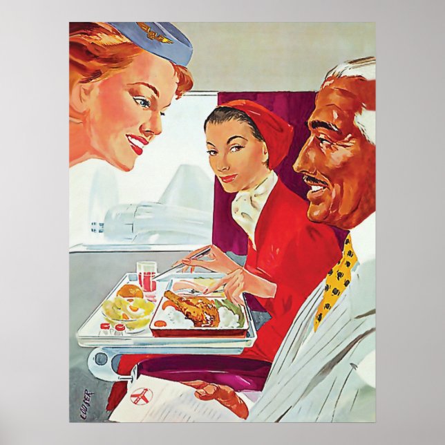 Poster Excelente serviço no avião (Frente)