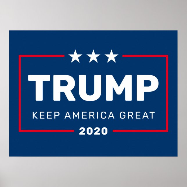 Poster Excelente Trump 2020 Keep America - moderno vermel (Frente)