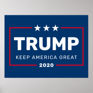 Poster Excelente Trump 2020 Keep America - vermelho azul