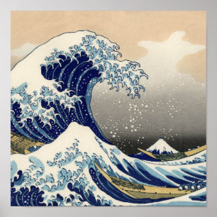 Pôster Excelente Wave Kanagawa - Pintura Japonesa