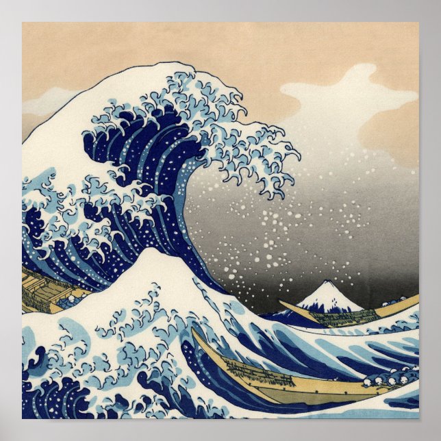 Pôster Excelente Wave Kanagawa - Pintura Japonesa (Frente)