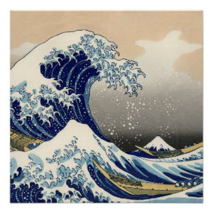 Pôster Excelente Wave Kanagawa - Pintura Japonesa