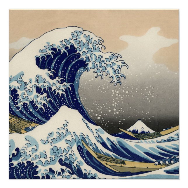 Pôster Excelente Wave Kanagawa - Pintura Japonesa (Frente)