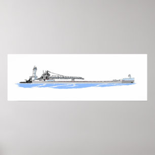 Poster Excelentes Lagos barge Maumee e reboce Vitória