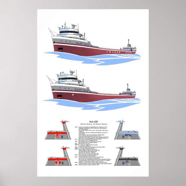 Poster Excelentes Lagos Freighter Edward L. Ryerson (Frente)