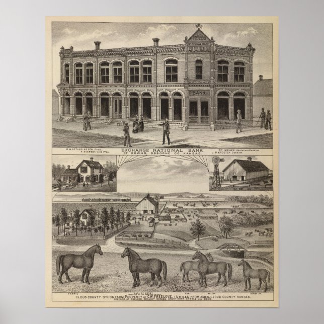 Poster Exchange National Bank of Downs, Kansas (Frente)