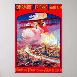 Poster Excursão De Paris, France em Aerocar PosterEurope