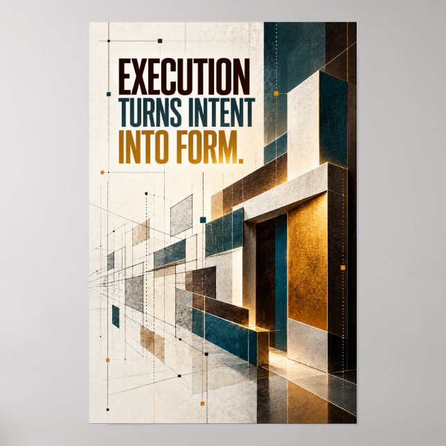Poster Execução Transforma Intenção em Forma Motivacional (Frente)
