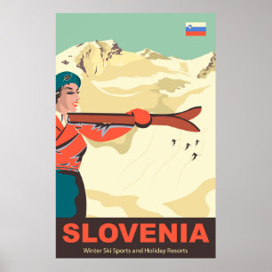 Poster Execuções de esqui na Eslovênia