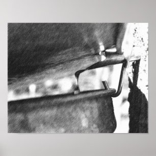 Pôster Executando Arte de Lápis Preto do Balde Sap do Map