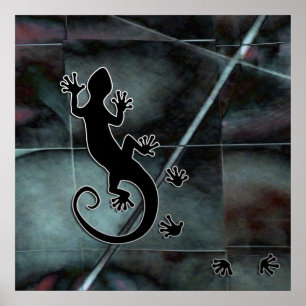 Pôster Executando o Gecko mosaico