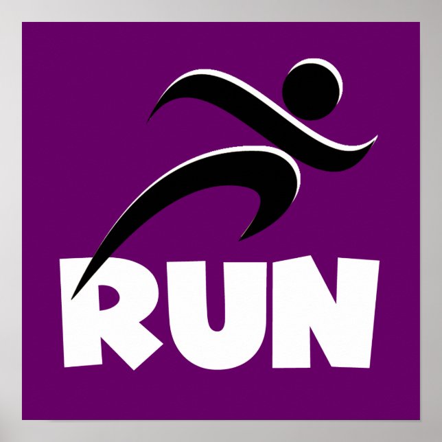 Pôster Executar branco (Frente)