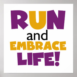 Poster Executar Embrace Life Purple Yellow