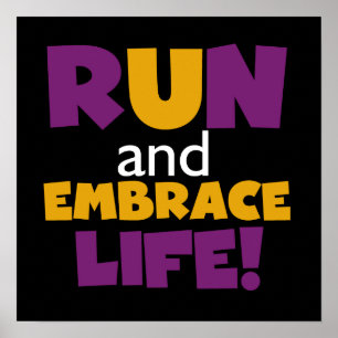 Poster Executar Embrace Life Purple Yellow