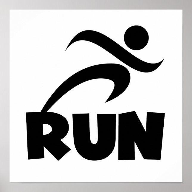 Pôster Executar Preto (Frente)