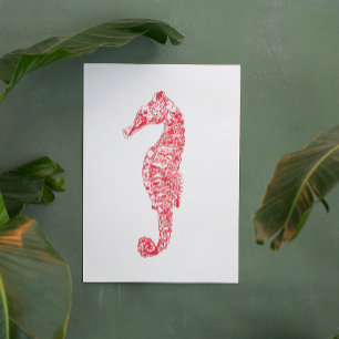 Poster Exemplo de cavalo marinho vermelho vida no mar mín