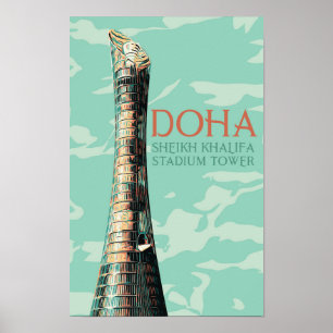 Poster Exemplo de Estádio Doha Sheikh Khalifa Qatar