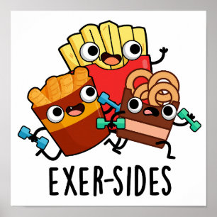 Poster Exer-sides Piada de Exercício Engraçada