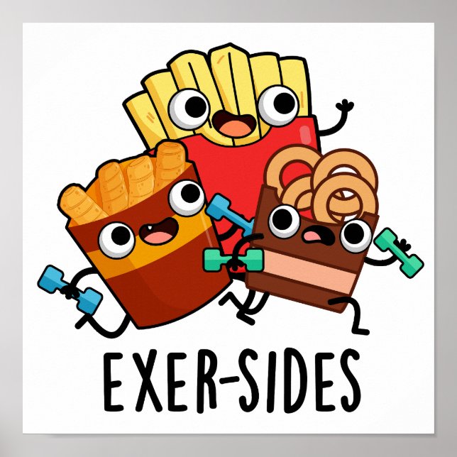 Poster Exer-sides Piada de Exercício Engraçada  (Frente)