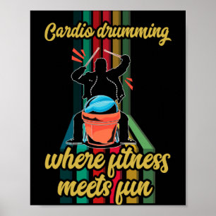 Poster Exercício de ginásio de cardio tamborilar Roupa en