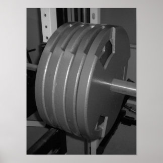 Poster Exercício de levantamento de peso preto e branco P