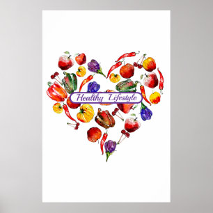 Poster Exercício de opções de estilo de vida saudável - c