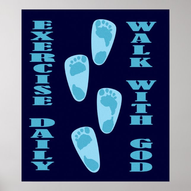 Poster Exercício Diário - Ande com Deus (Matt 11:28-30) (Frente)