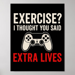 Poster Exercício Eu Achei Que Você Disse Vidas Extras - J