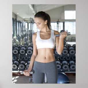 Pôster Exercício, Gym, Esporte, Mulher, Cuidados Corporai