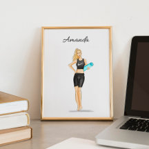 exercício, ioga, ilustração de moda