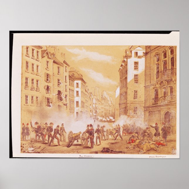 Poster Exército Atacando uma Barricada em Rue (Frente)