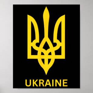 Poster Exército da Ucrânia Símbolo Tridente Meio Ucranian