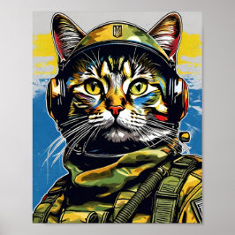 Poster Exército de soldados do gato na Ucrânia